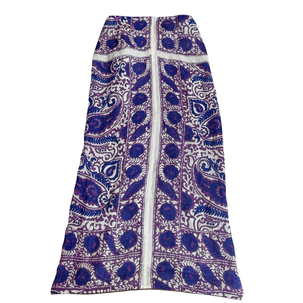 Zara Purple Blue Paisley Wrap Sarong Swimsuit Cover Up Skirt S - Picture 3 of 14